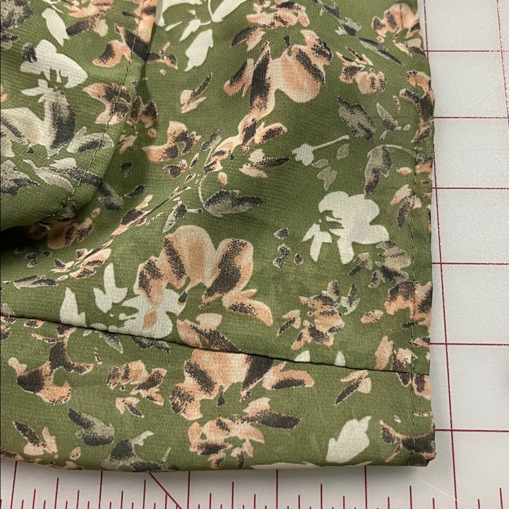 Olive Green Floral Tiered Midi Dress - Picture 16 of 16